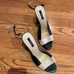 Never worn Zara ankle strap heels black and nude
